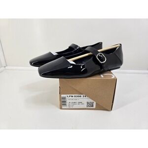 Womens JUSTFAB Flats Emily Black Pointed Toe Slip-On Flats